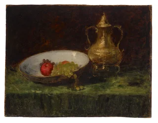Stilleben (frugt og kobberpotte)